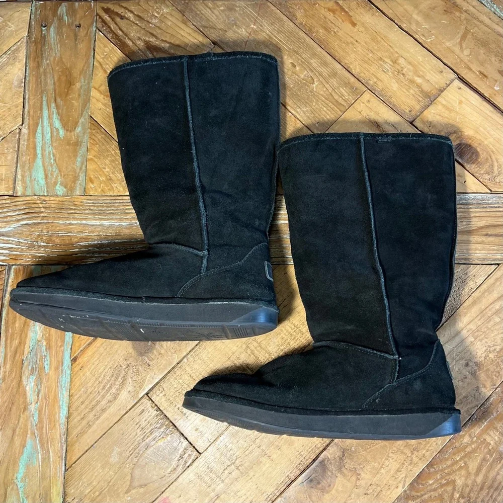 ALDO Black Suede Tall Winter Boots Women's Size 38 (7.5-8) Warm‎ Cozy Fur Lined